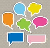 Set of Colorful Speech Bubbles N8