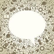 Vector science background with speech bubble