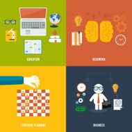 Icons for education headwork strategy business N2