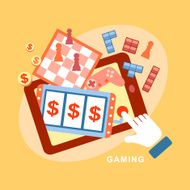 flat design icons concept of computer games N2