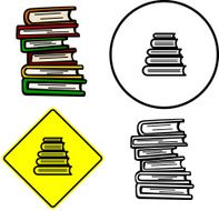 tower of books illustration sign and symbol