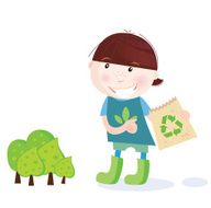 School boy is recycling N2