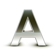 3d silver steel letter A N4