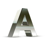 3d silver steel letter A N5