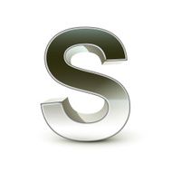 3d silver steel letter S N4