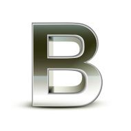 3d silver steel letter B N5