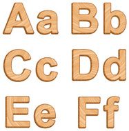 Vector alphabet with texture of wood N9