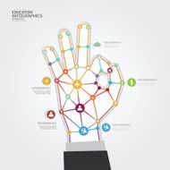 Modern Design hand dot style infographic template