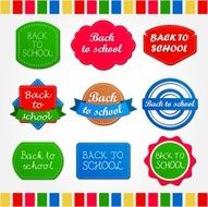 Collection of back to school labels