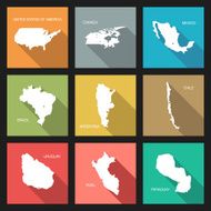 vector flat icons - country maps N6