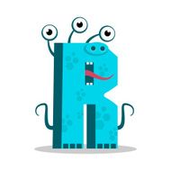 Letter R monster Vector illustration