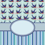 vector vintage frame with birds