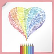 Rainbow Heart With Color Pencils