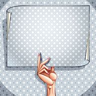 Female hand holding document page