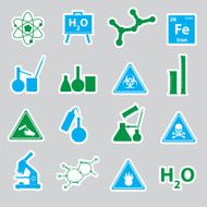 chemistry color stickers set eps10