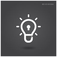 Creative light bulb idea concept Security sign