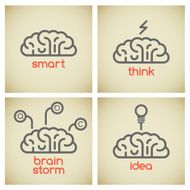 Brain logo set N2