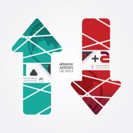 Arrows line world red and terqoice color N2