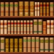seamless library shelves with old books N2