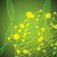 Molecule illustration green background N6