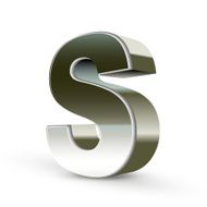 3d silver steel letter S N5