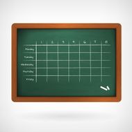 school timetable on chalkboard vector illustration