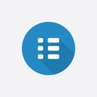 list Flat Blue Simple Icon with long shadow N4