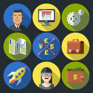Business startup circle icon set 2 Trendy illustrations
