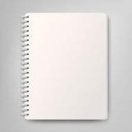 Blank realistic spiral notebook isolated on white background