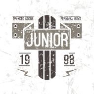 Emblem racing junior in retro style