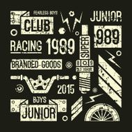 Motorcycle races club badges in retro style N2
