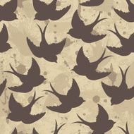 Old school pattern with birds and letters N12