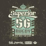 Rugby emblem print and design elements