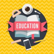 Education flat design concept for web and mobile services apps N2