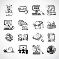 Online education icon sketch N3