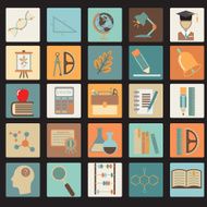 Education School Flat Icon Set N6