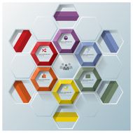 Modern Hexagon Geometric Shape Business Infographic N2