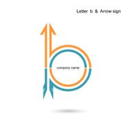 Creative letter B icon abstract design vector template