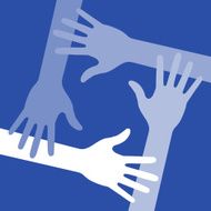 Blue Four Hands Icon N2