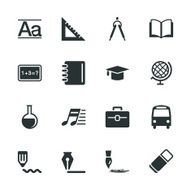 Education Silhouette Icons