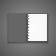 Vector Realistic Blank Open Notebook N4