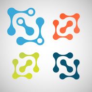 Four pieces of colored vector