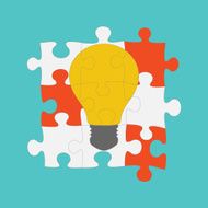 Puzzle light bulb icon Concept vector illustration