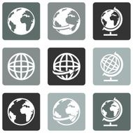 Vector Set of Globe Icons N10