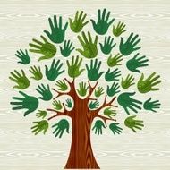 Environmental conservation tree hands