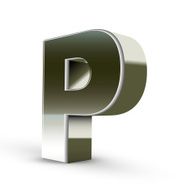 3d silver steel letter P N5