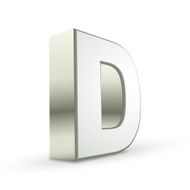 3d alphabet silver D