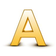 3d golden letter A N5