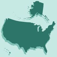 Silhouette map of USA N4