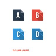 D C B A - Flat Design Paper Button Alphabet